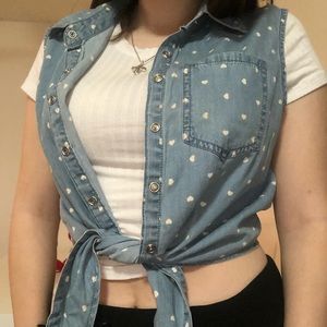 Forever 21 jean crop top (also jacket)🤍💙